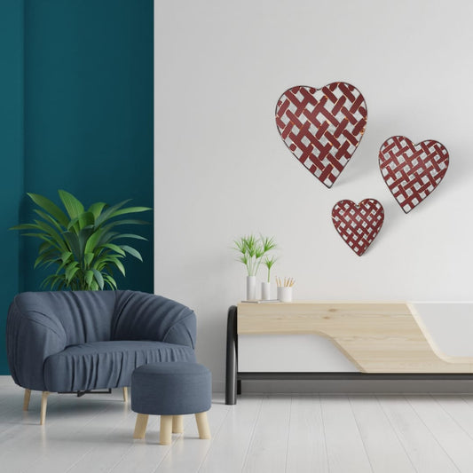 Ripeng 3 Pieces Valentine Rustic Galvanized Heart Shape Wall Decor Rustic Farmhouse Metal Heart Wall Art